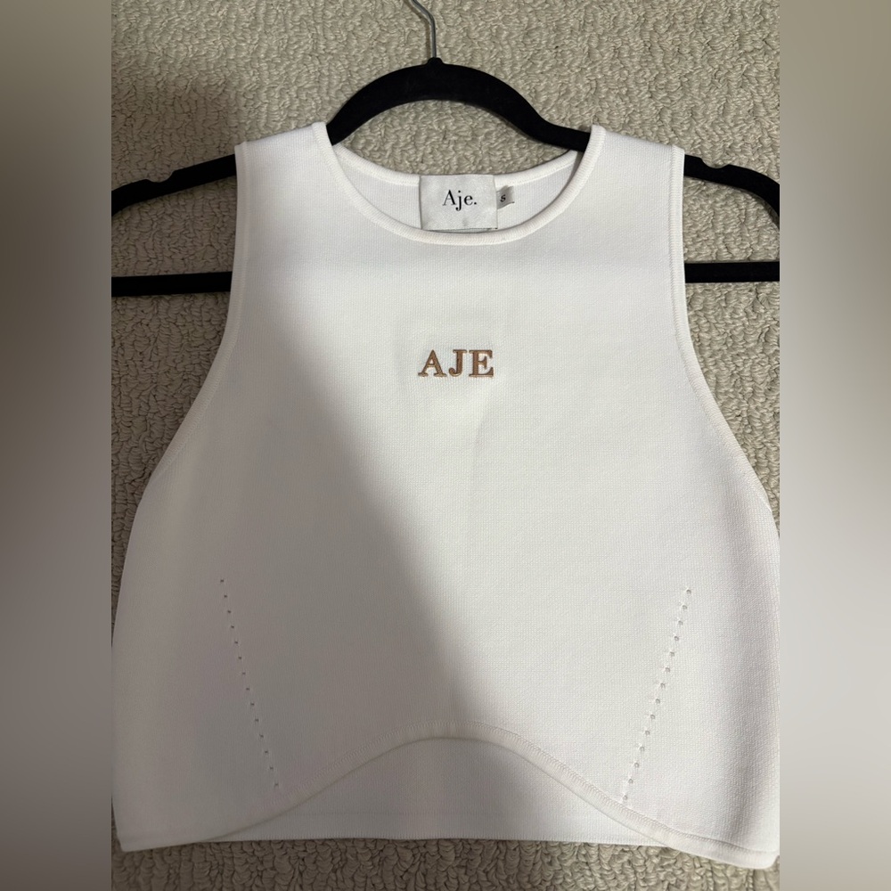 Aje White Sleeveless Top